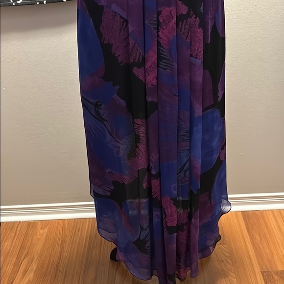 Elegant Purple and Blue Women's Dress - Picture 5 of 7
